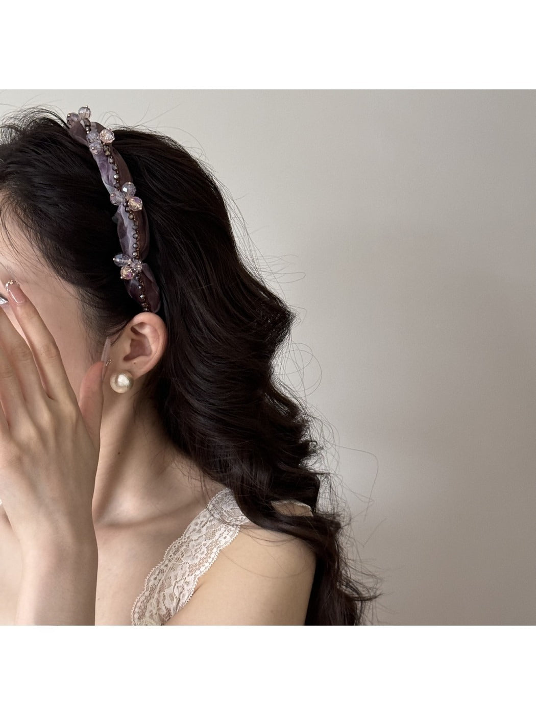 Gifty - Decorative Mesh With Beaded Detail Headband