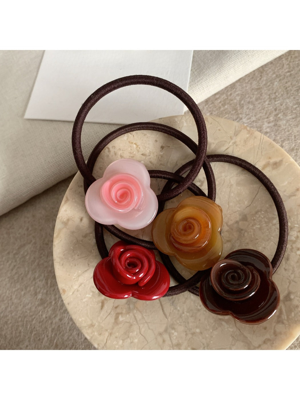 Gifty - Rose Pattern Acetate Hair Tie