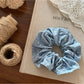 Gifty - White Dot Blue Denim Hair Ties