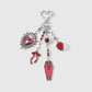 Keypus - Pink Halloween Heart and Coffin Design Keychain