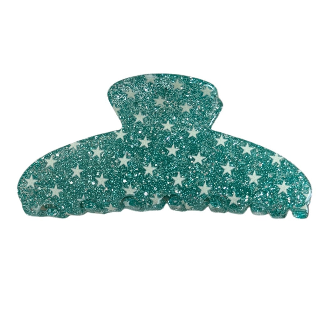 Beau - Star Pattern Shimmer Acrylic Hair Claw Clip