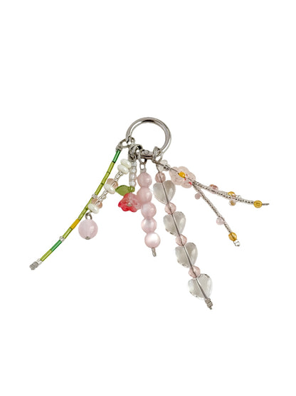 Keypus - Lily of the Valley Beaded Tassel Bag Charm Keychain