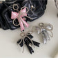 Keypus - Faux Leather Bow Heart Detail Bag Charm Keychain