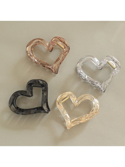 Beau - Sweet Style Heart Form Plastic Claw Hair Clip