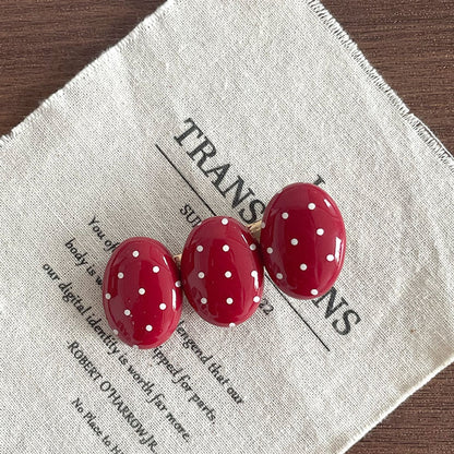 Beau - Sweet Oval Shaped Polka Dot Hair Clip