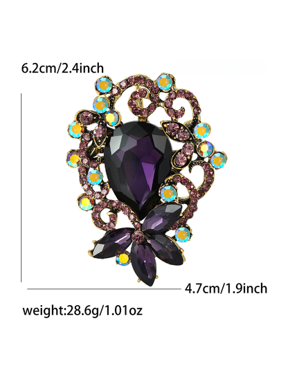 Brovia - Alloy Inlaid Openwork Brooch