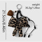 Keypus - Y2K Leopard Print Bow Heart Keychain