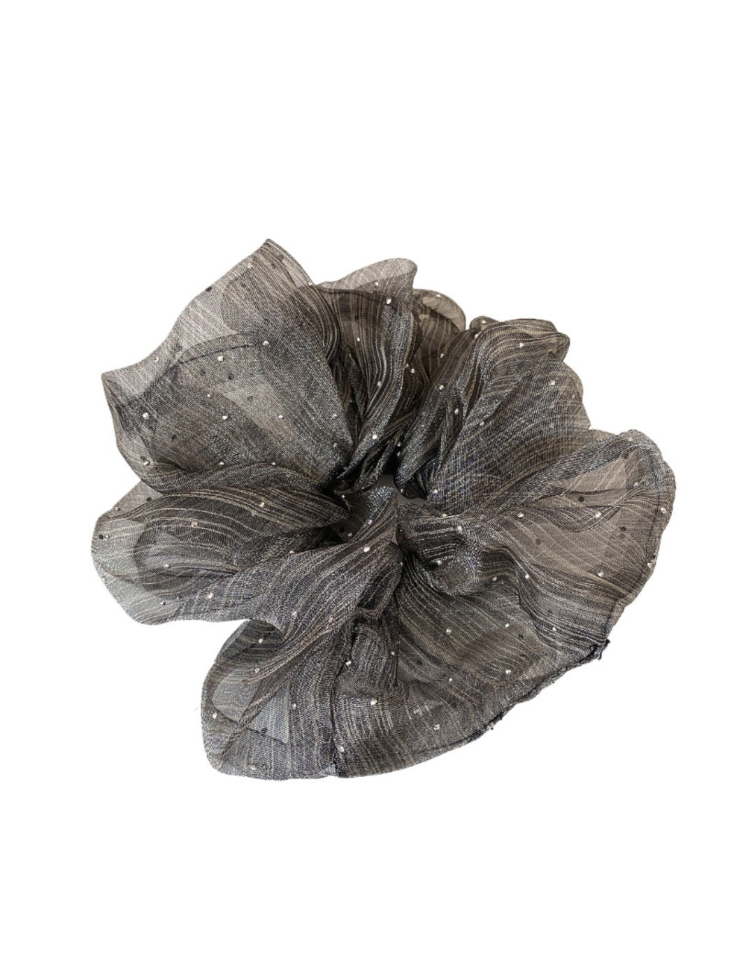 Gifty - Seersucker Starry Polka Dots Scrunchie