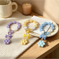 Keypus - Acrylic Floral Beaded Bag Charm Keychain