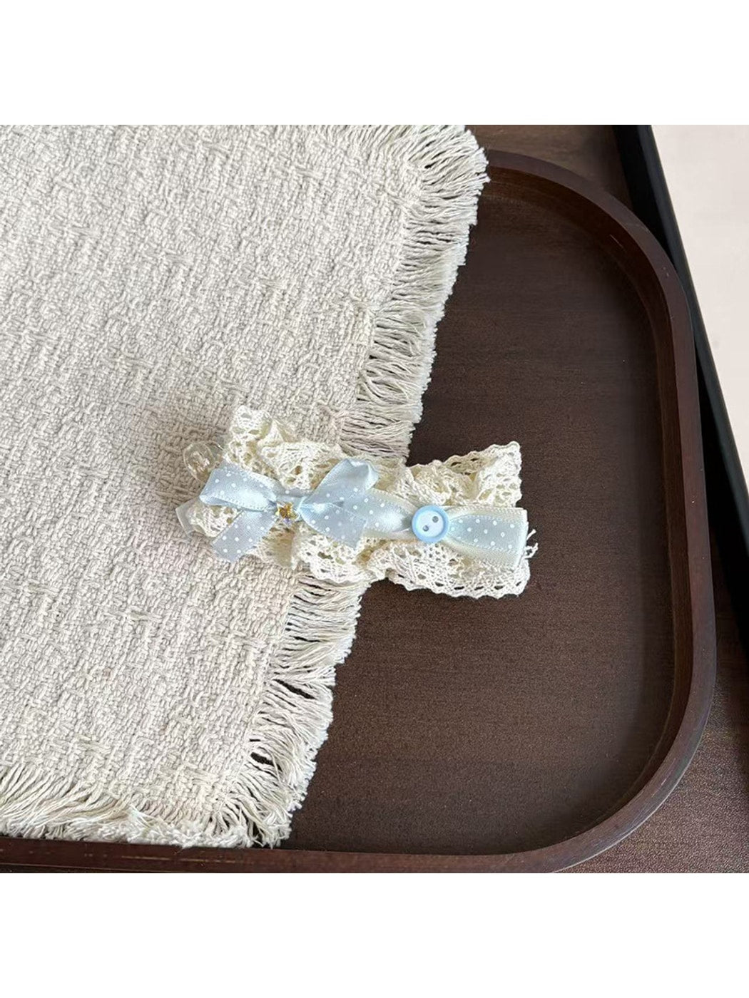 Beau - Lace Bow Ribbon Trim Decorative Banana Clip