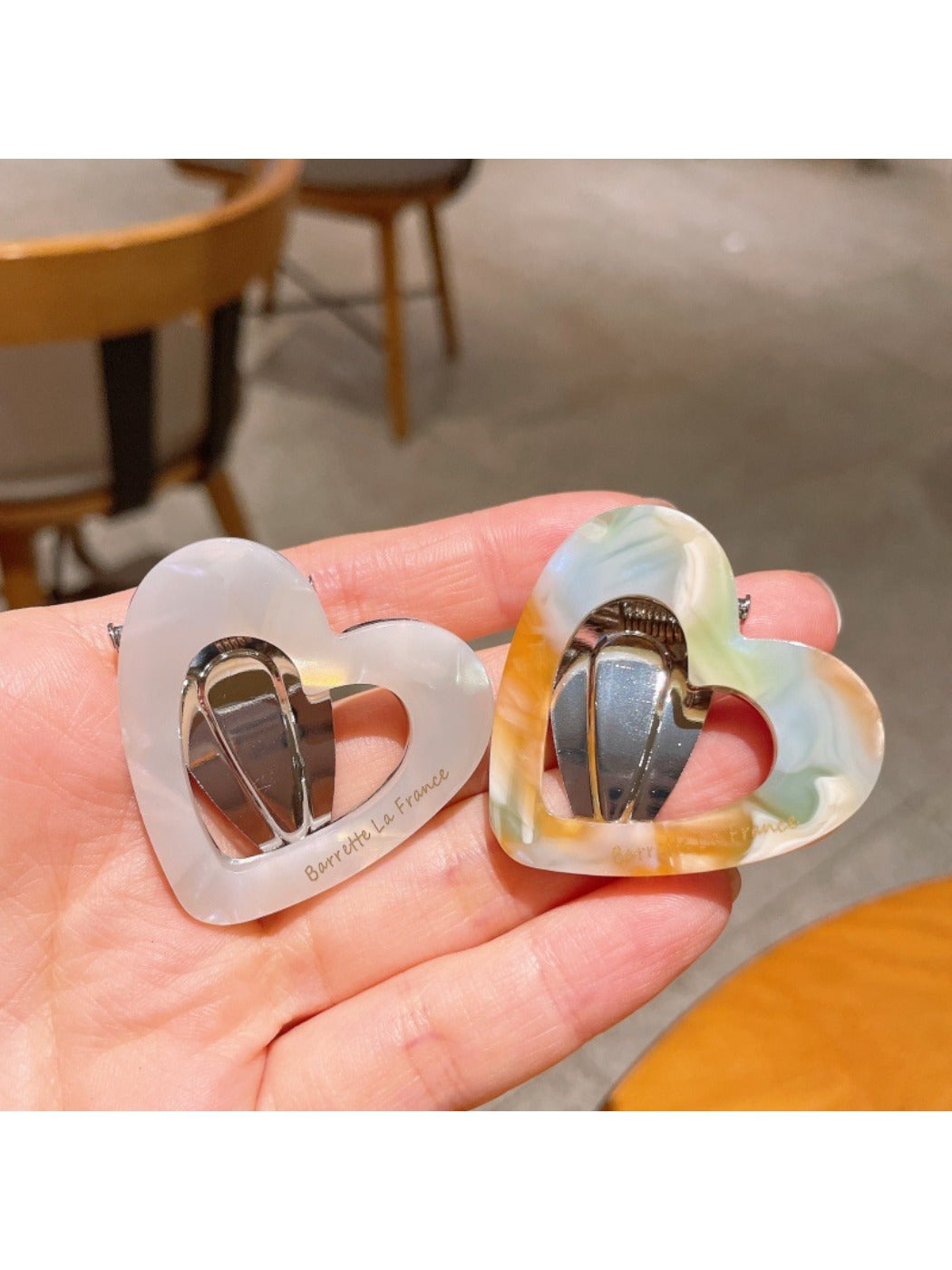 Beau - Beautiful Heart Shaped Acetate Hair Clip