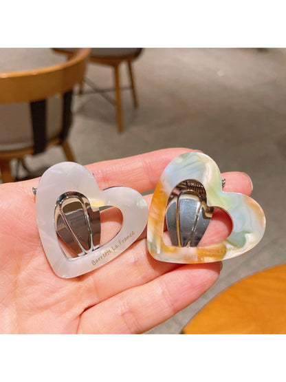 Beau - Beautiful Heart Shaped Acetate Hair Clip
