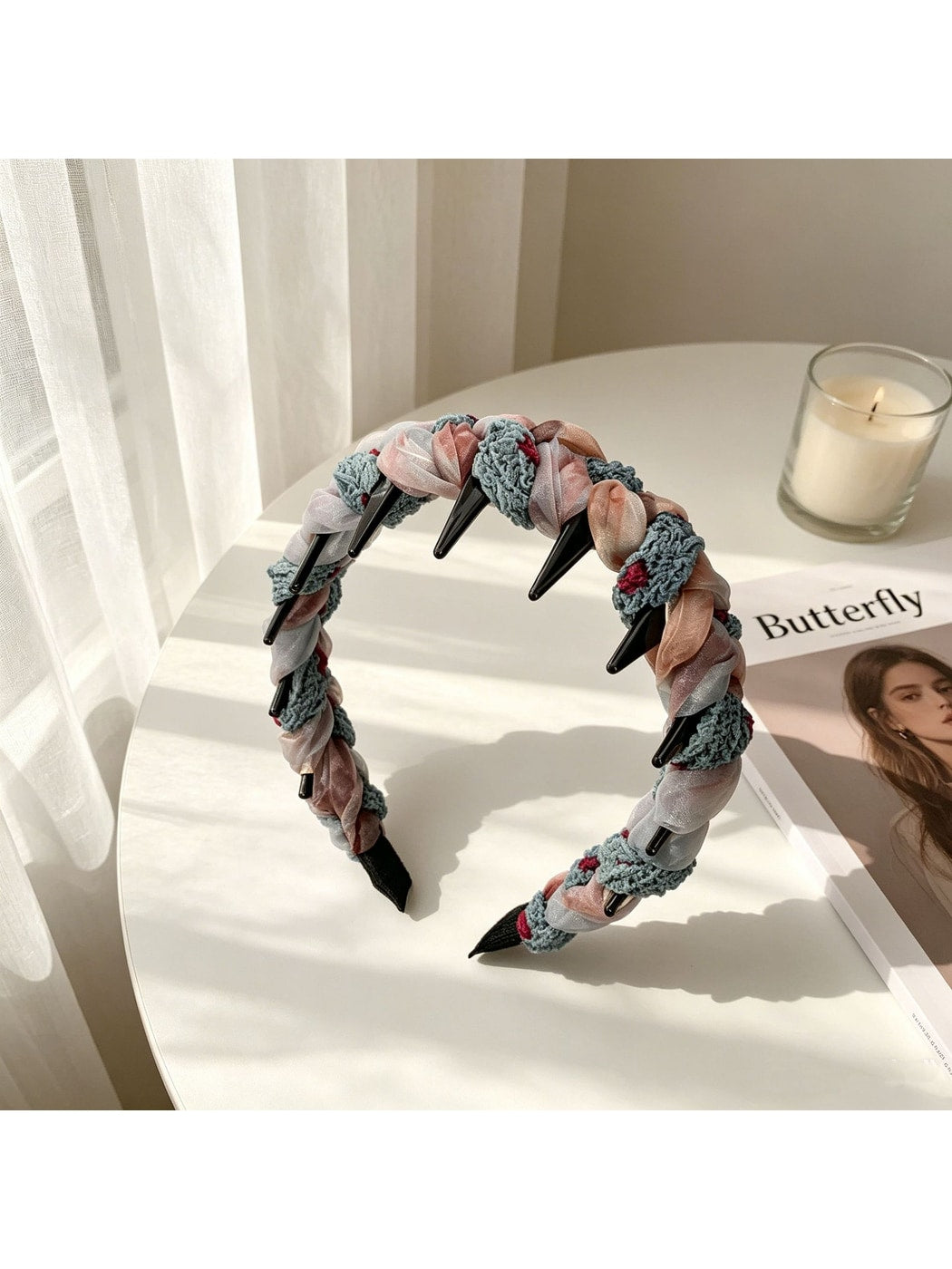 Gifty - Braided Fabric Wrapped Color Block Headband