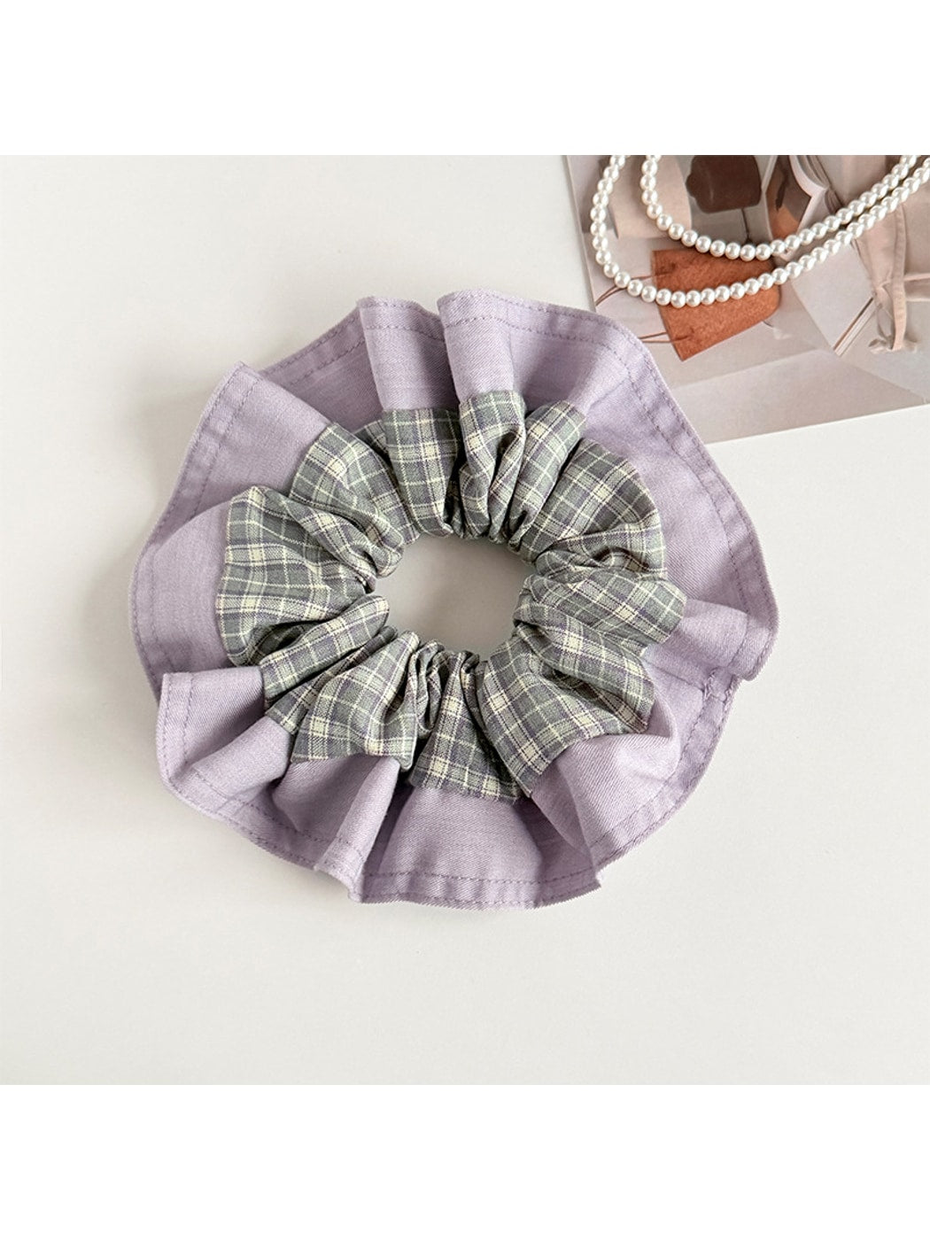 Gifty - Patchwork Plaid High Elastic Scrunchie