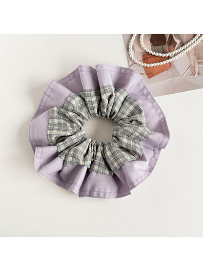 Gifty - Patchwork Plaid High Elastic Scrunchie