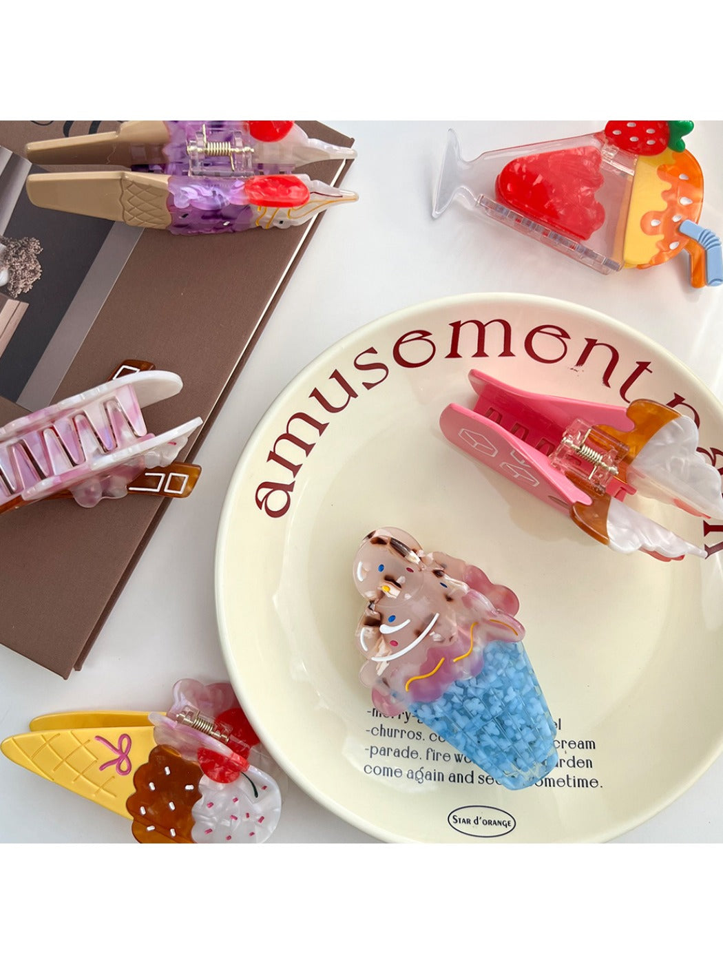 Beau - Ice Cream Acetate Hair Claw Clip