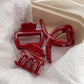 Beau - Red Glossy Geometric Detail Claw Clip