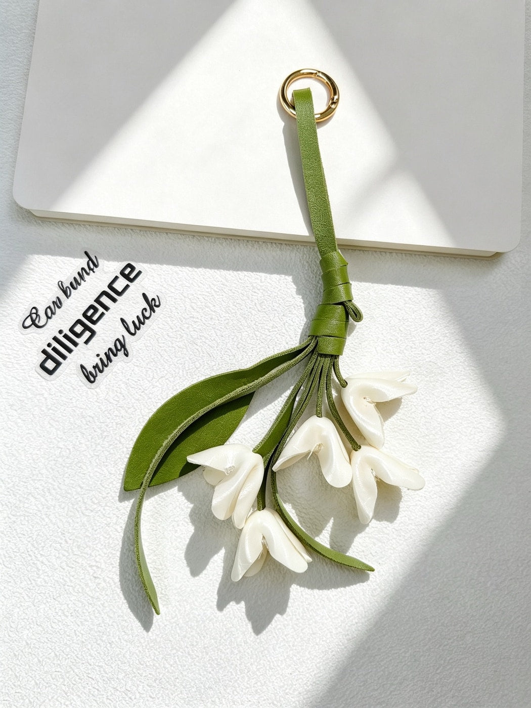 Keypus - Faux Leather Floral Bouquet Bag Charm Keychain
