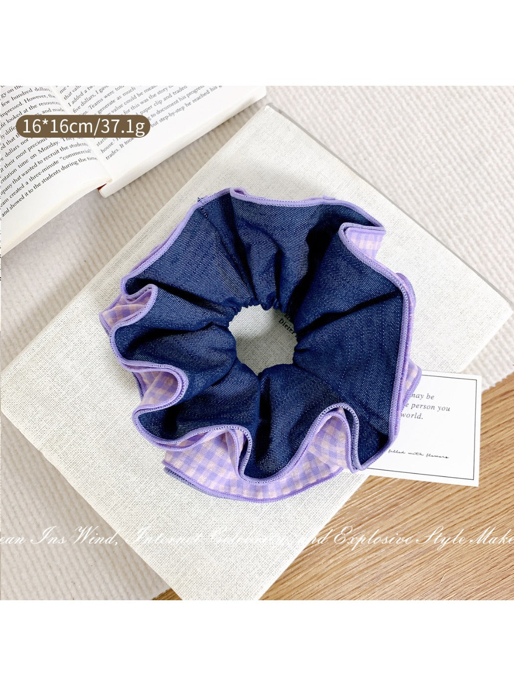 Gifty - Fantasy Purple Plaid Hair Ring