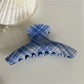 Beau - Blue Plaid Hair Claw Clip