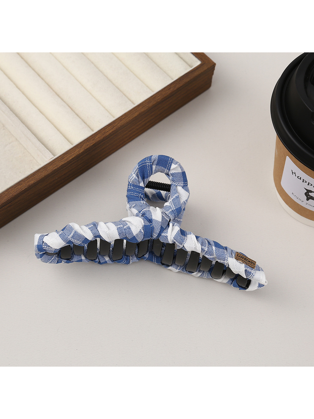 Beau - Plaid Fabric Bow Shape Claw Hair Clip