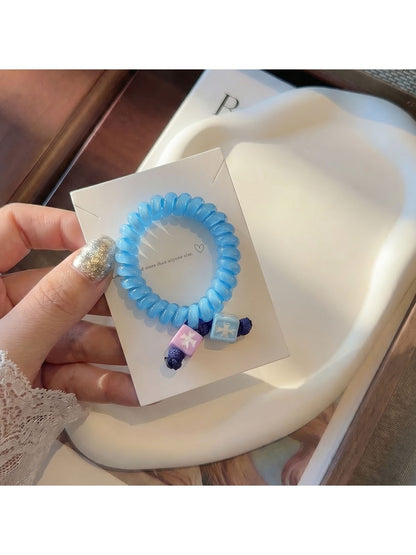 Gifty - Sweet Style Bead Detail Spiral Hair Tie