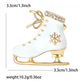 Brovia - Enamel Ice Skate Snowflake Detail Brooch