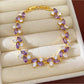 Lovra - Oval Detail Synthetic Zircon Clasp Bracelet