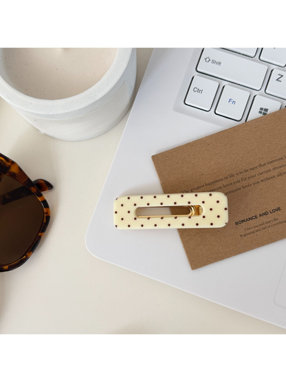 Beau - Polka Dot Geometric Duckbill Hair Clip