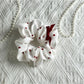 Gifty - Polka Dot Bow Polyester Fabric Scrunchie