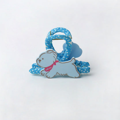 Beau - Polka Dot Wrapped Dog Motif Acrylic Claw Clip