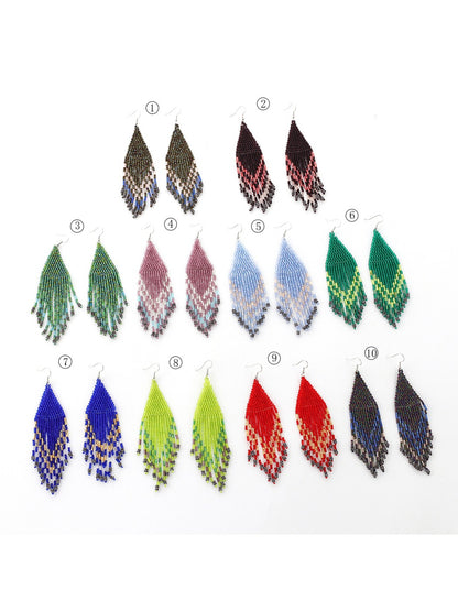 Earedge - Seed Bead Fringe Earrings