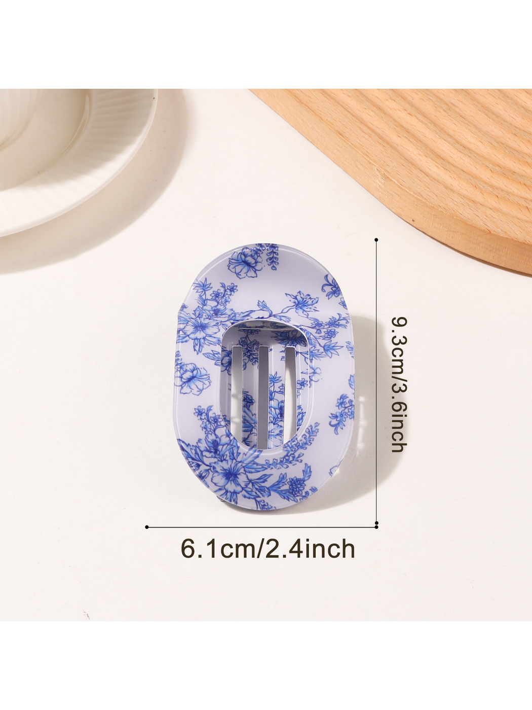 Beau - Textured Oval Hair Holder Claw Clip