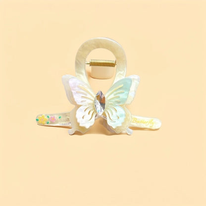 Beau - Ribbon-Bow Butterfly Hair Claw Clip (8x5.1cm)