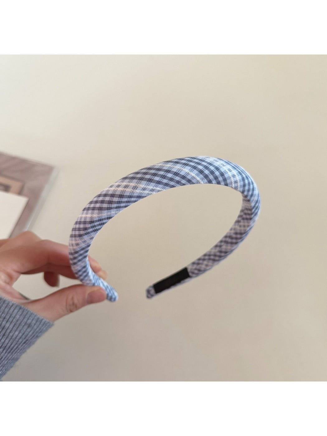 Gifty - Thin Band Blue Plaid Headband