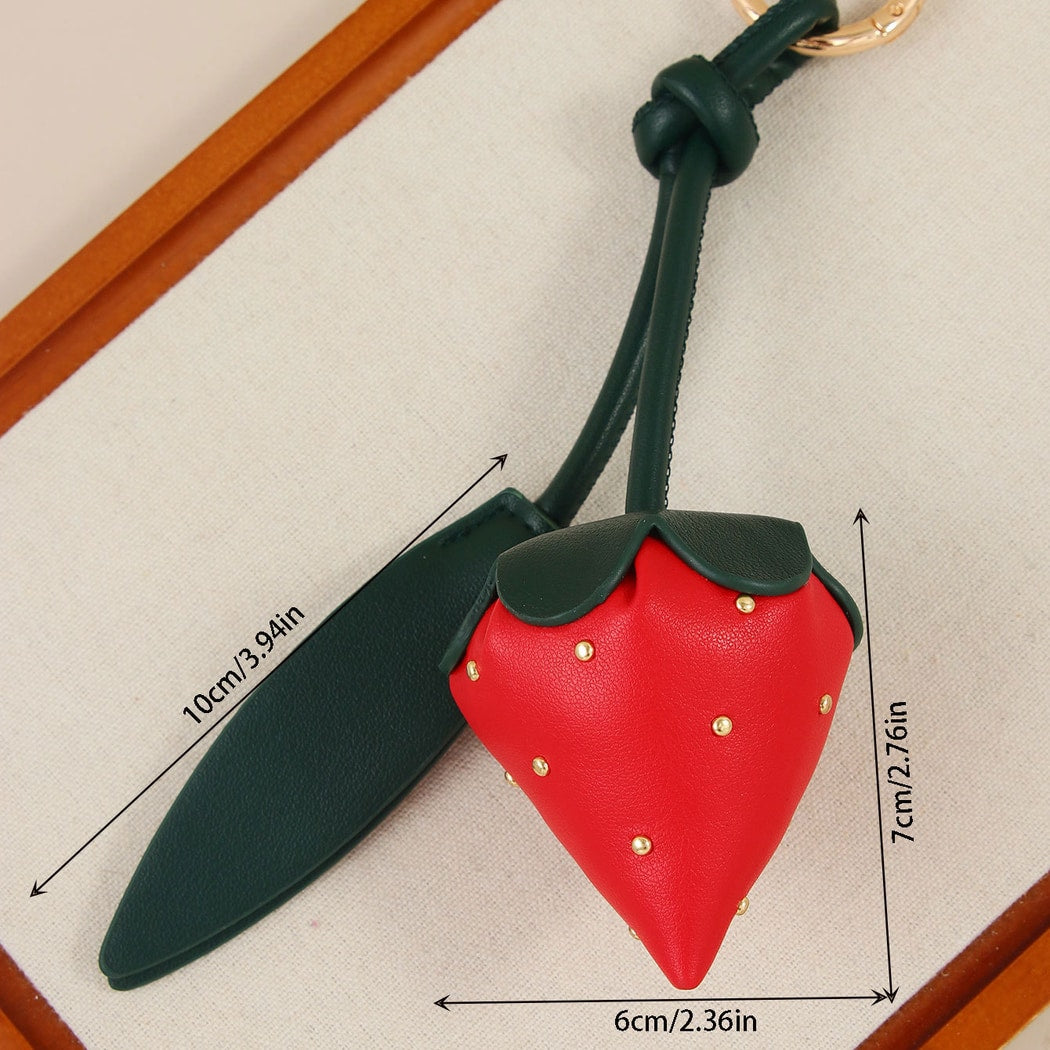Keypus - Strawberry Artificial Leather Alloy Keychain
