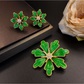 Brovia - Vintage Floral Petal Rhinestone Brooch