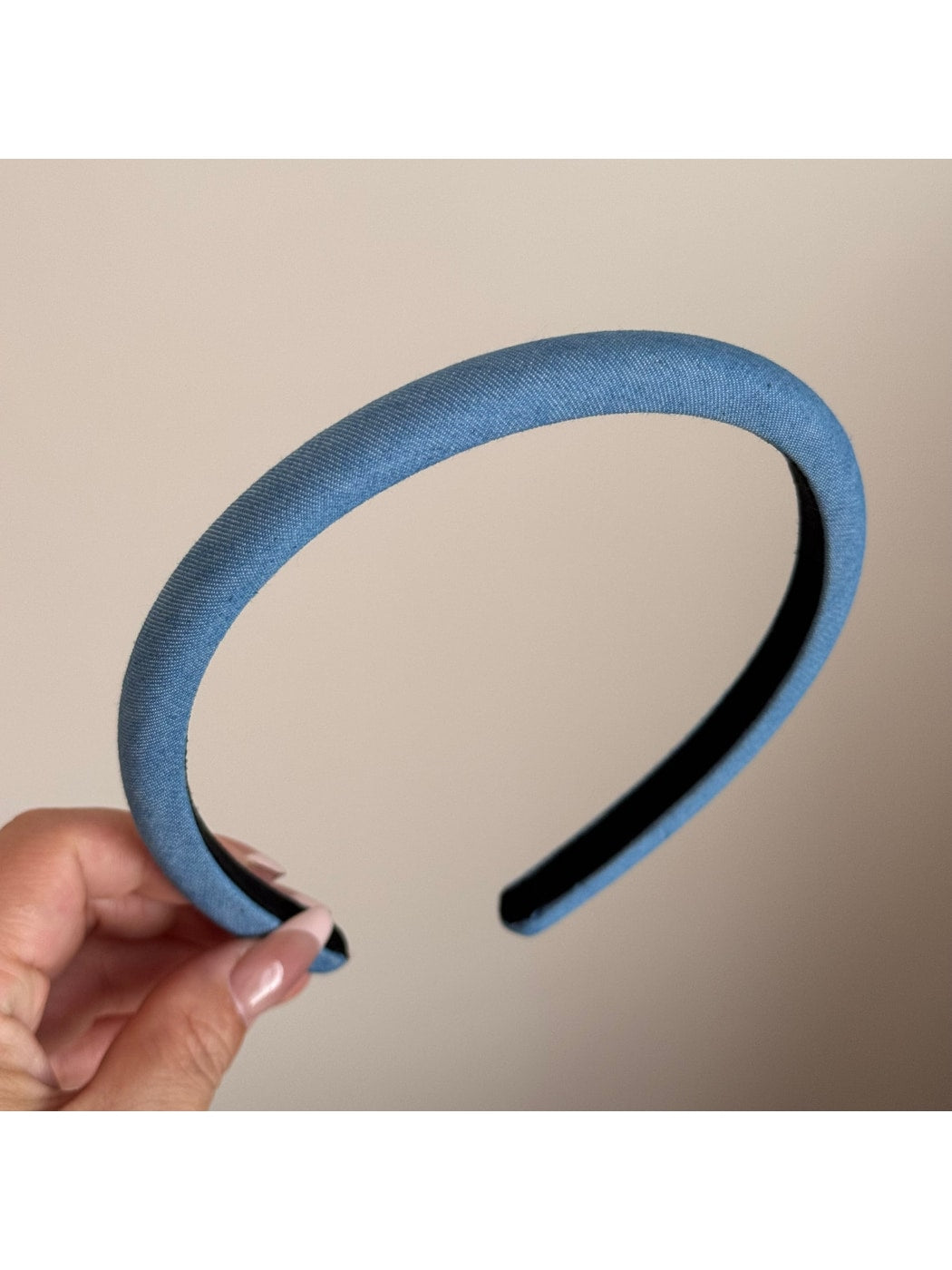Gifty - Padded Dotted Denim Look Headband