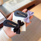 Beau - Simple Bow Side Hair Snap Barrette Clip