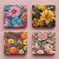 Mirroray - Bright Floral Print Foldable Portable Makeup Mirror