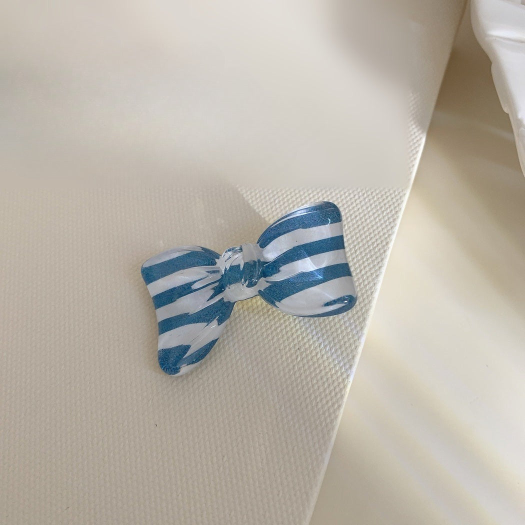 Beau - Striped Bow Hair Clip