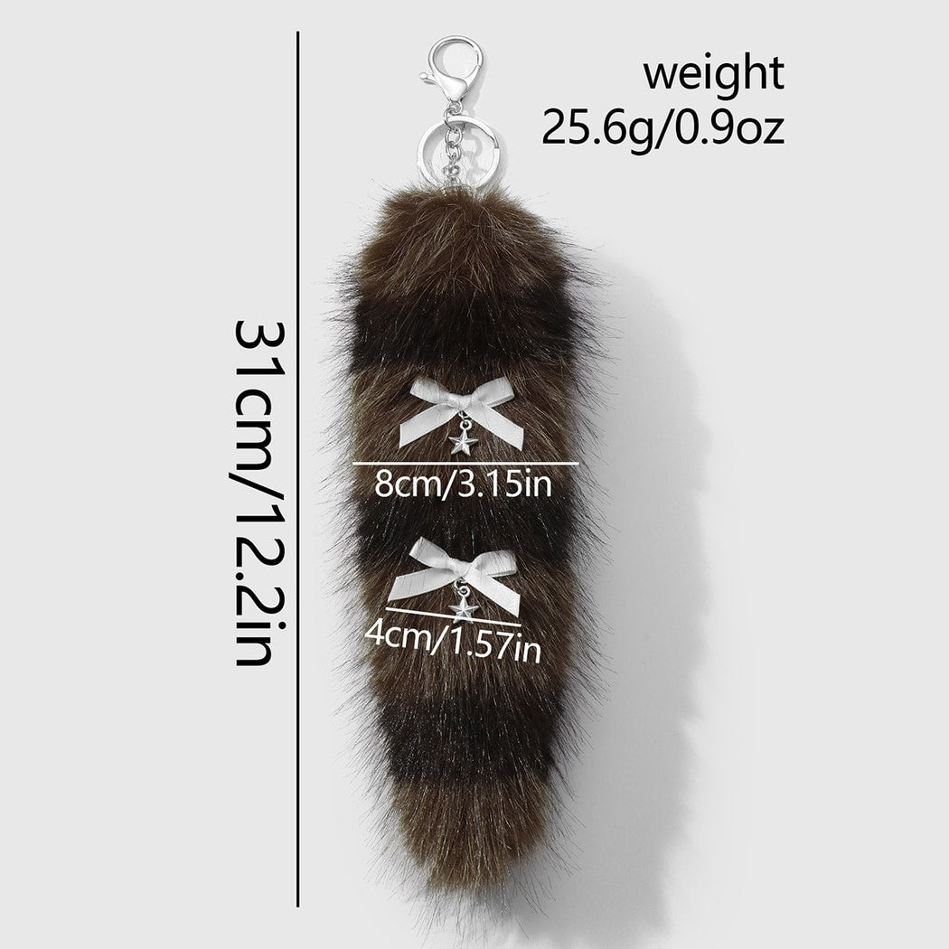 Keypus - Lace Bow Plush Tail Hanging Keychain
