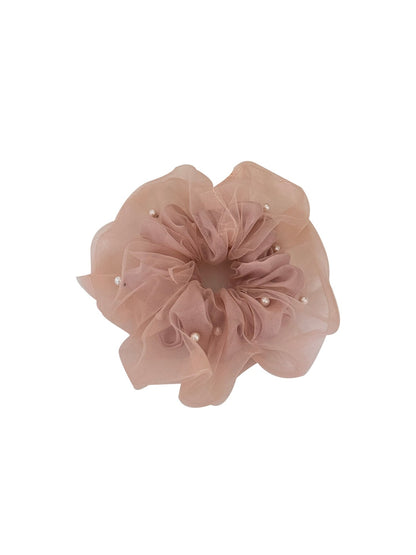 Gifty - Polyester Mesh Ruffled Round Scrunchie Hair Tie