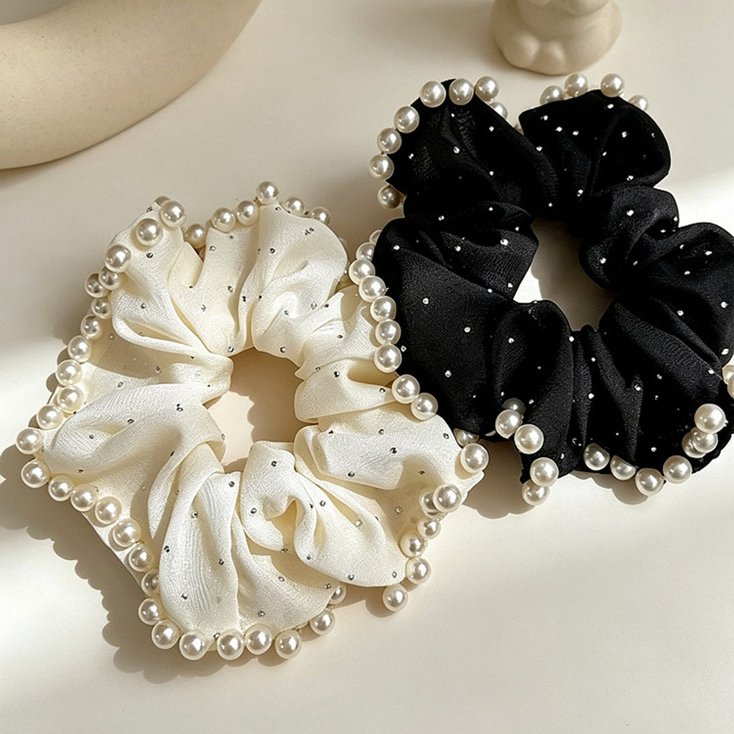 Gifty - Beaded Edge Polyester Scrunchie