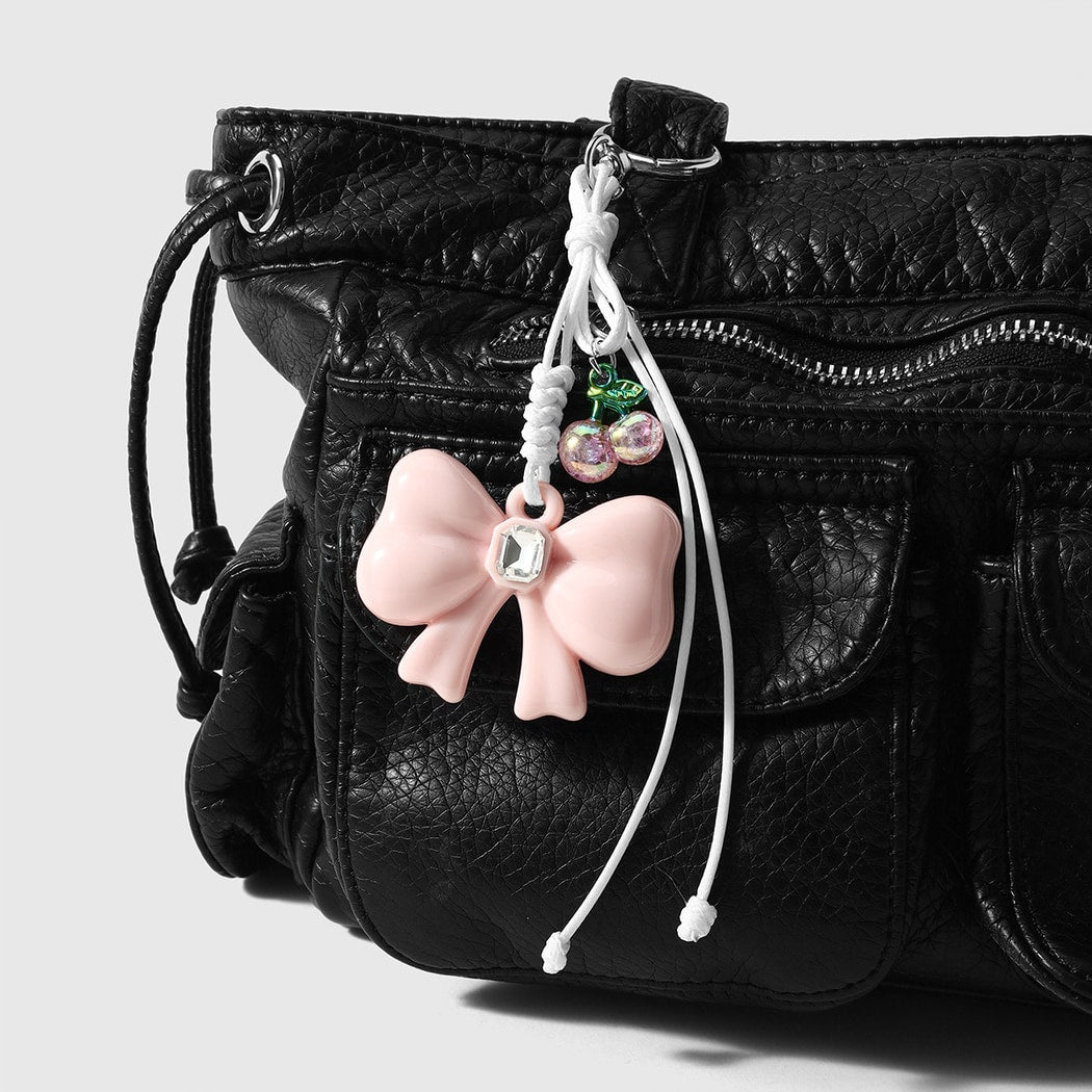 Keypus - Cute Bow and Cherry Charm Keychain
