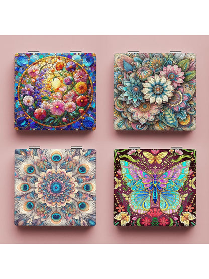 Mirroray - Colorful Floral Print Folding Mirror
