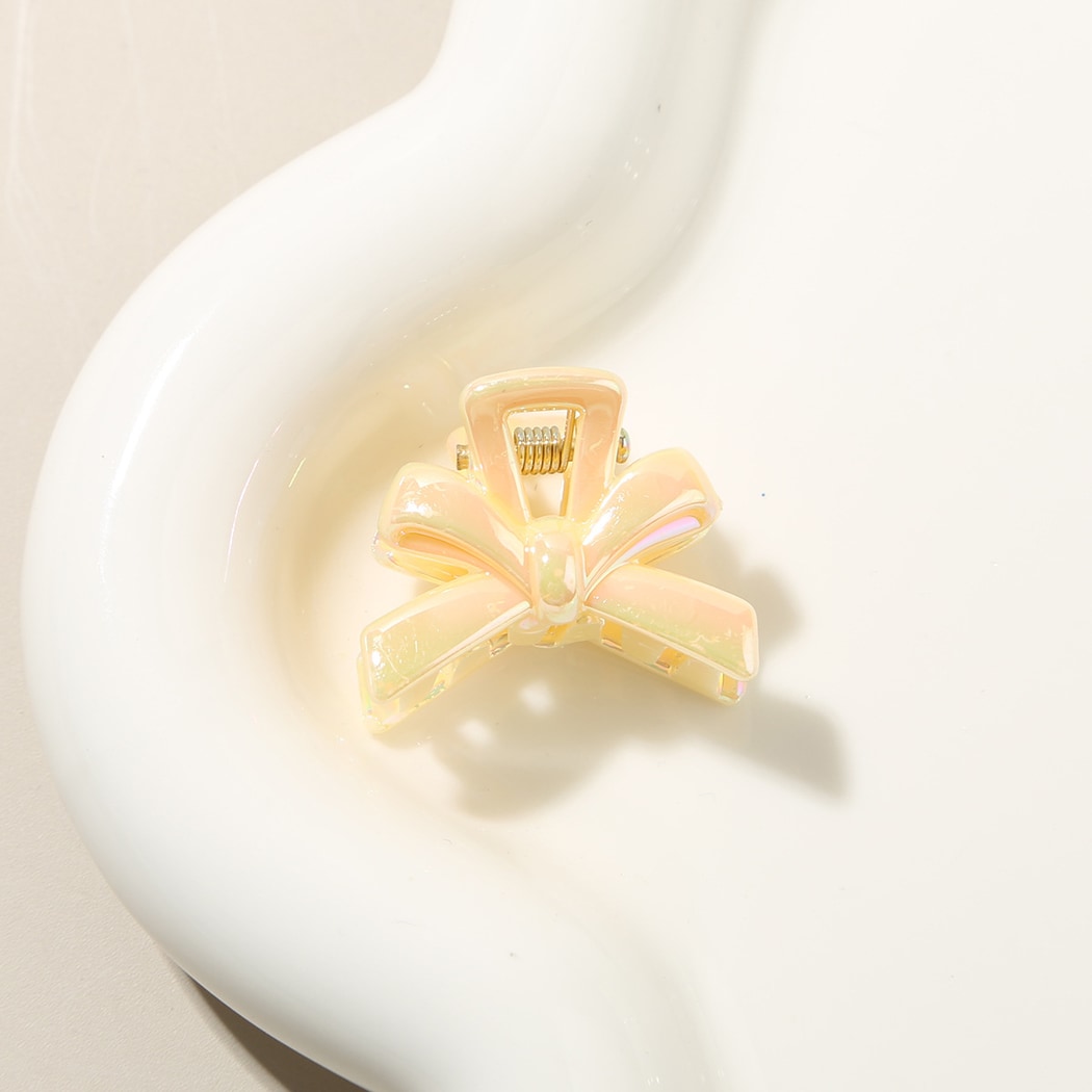 Beau - Glossy Bow Design PS Alloy Claw Hair Clip