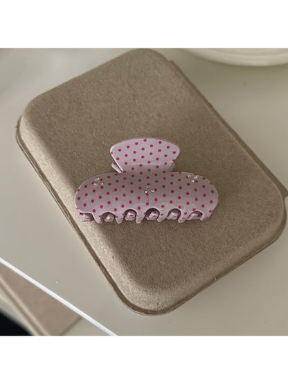 Beau - Pink Polka Dot Hair Claw Clip