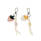 Keypus - Strawberry Beaded PU Bag Charm Keychain