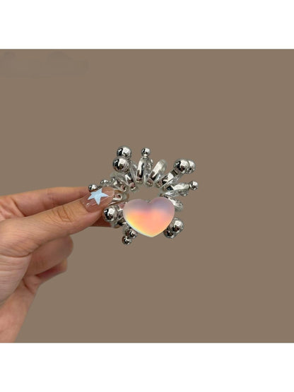 Gifty - Sweet Heart Detail Coil Plastic Hair Tie